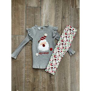 Mud Pie Girls Santa 2 Piece Outfit Size 3T